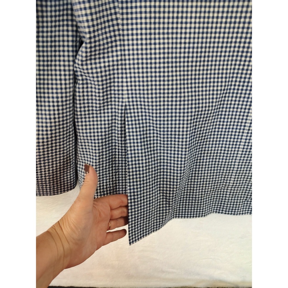 Tommy Hilfiger Sport Coat Mens 46L Gingham Plaid Two Button Blazer Blue White - Picture 9 of 10